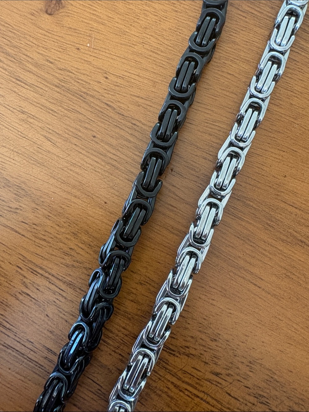Men's Chain Bracelet — Black & Silver